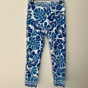J. McLaughlin Women Size 4 Blue Tropical Print Trouser Pants